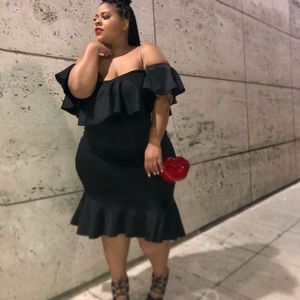 black off the shoulder dress